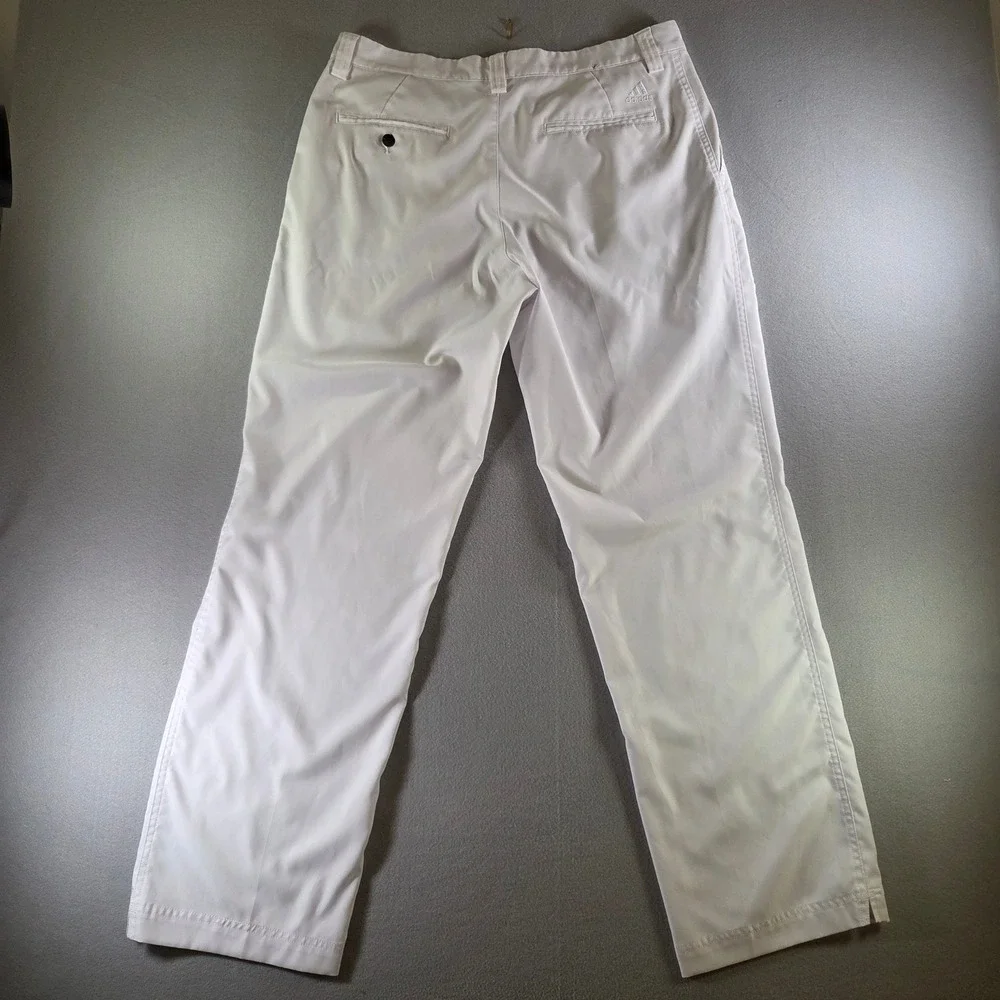 Adidas Climalite Mens White Golf Pants Straight Leg Performance Trousers 34x32